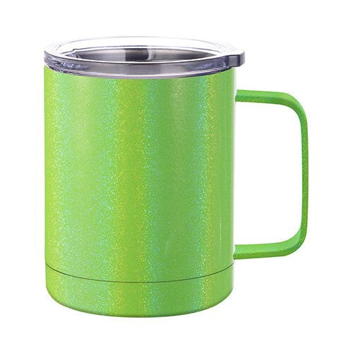 Thermotasse Edelstahl Grün Beagle mit Deckel